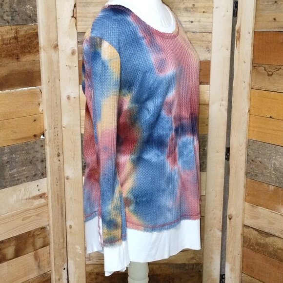 Women's Cactus + Pearl Tie Dye Thermal Long Sleeve Top Size L. Like New. EUC. - Picture 4 of 6